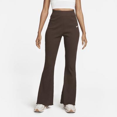 Nike Sportswear Women s High Waisted Ribbed Jersey Flared Pants. Nike